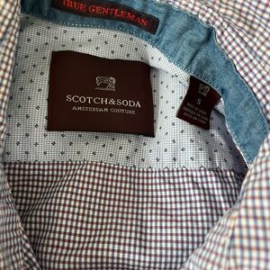 Scotch & Soda Men's Gingham Button-Up in Blue & Red
